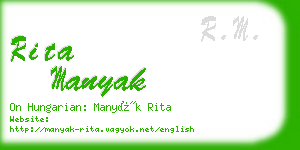 rita manyak business card